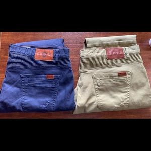 LRG Mens True Tapered. 2 Olive/Navy Star Payola Pants Size 42